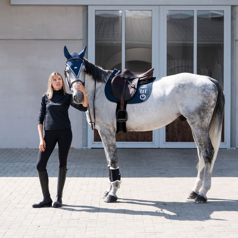 Tapis cheval Ten Obstacle GEM bleu orage