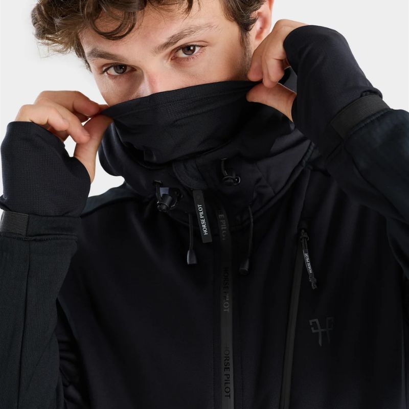 Veste sweat équitation homme Quest Horse Pilot noir