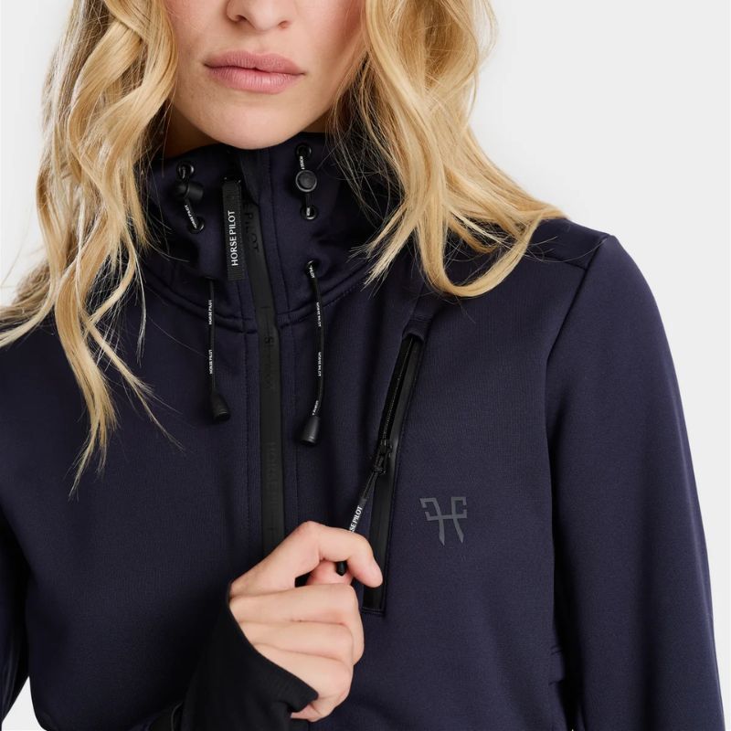 Veste sweat équitation femme Quest Horse Pilot marine
