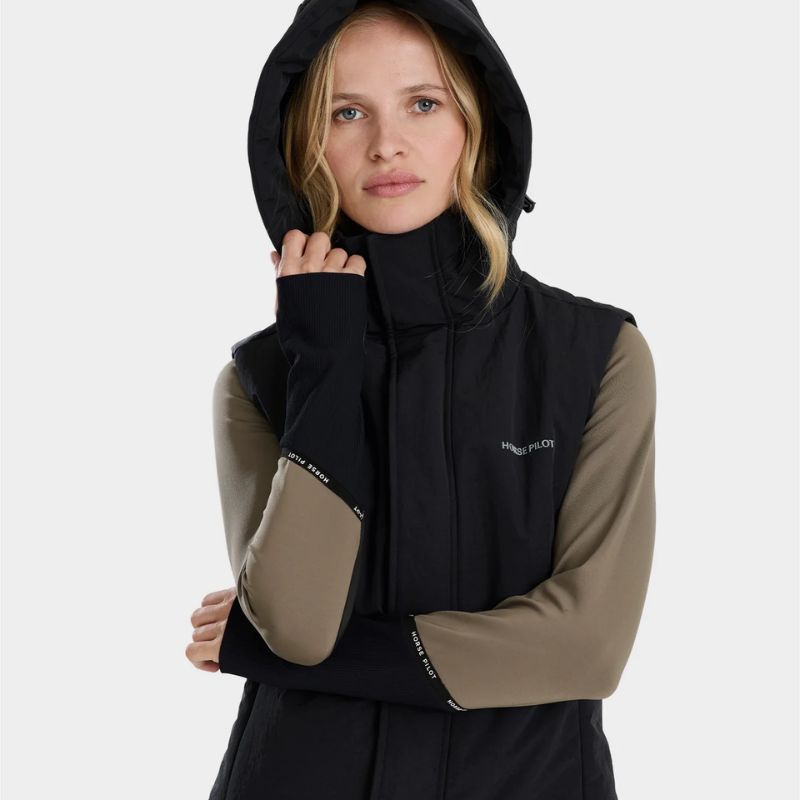 Doudoune équitation femme sans manches Frost Horse Pilot noir
