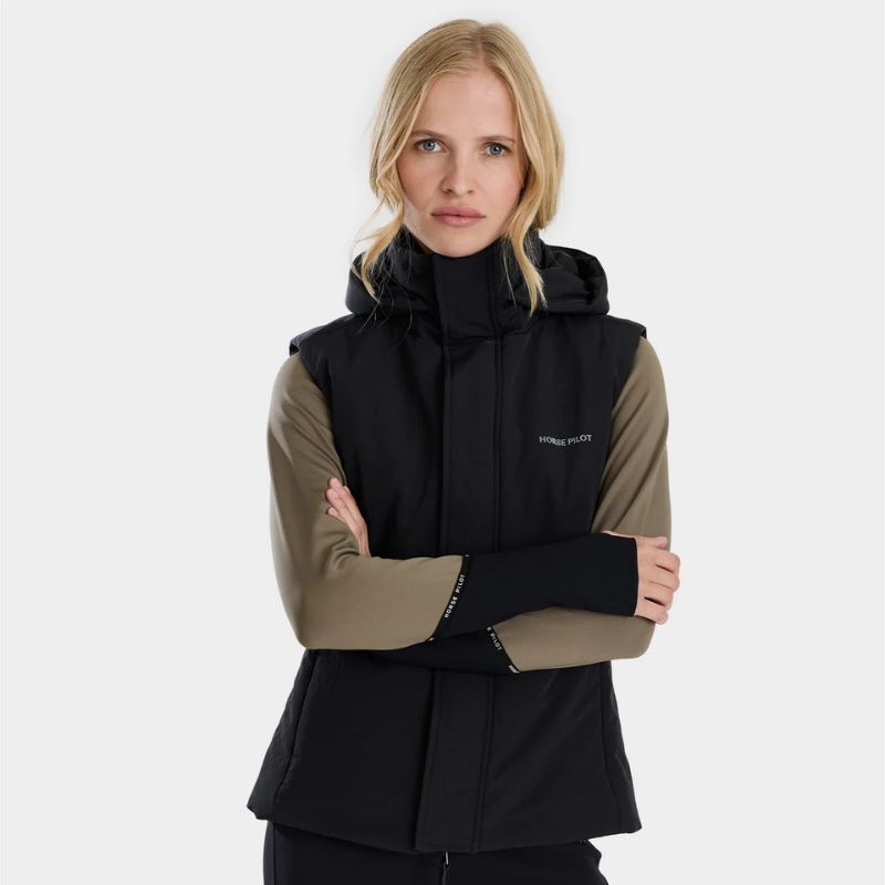Doudoune équitation femme sans manches Frost Horse Pilot noir