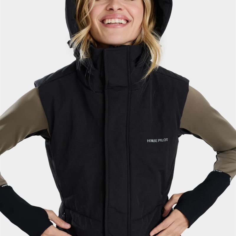 Doudoune équitation femme sans manches Frost Horse Pilot noir