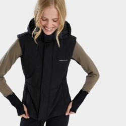 Doudoune équitation femme sans manches Frost Horse Pilot noir