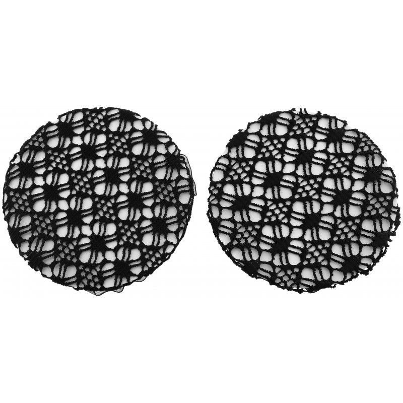 Résille équitation filet cheveux floral lot de 2 noir