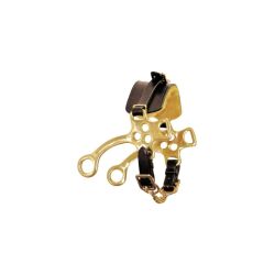 Hackamore cheval laiton muserolle cuir Umbria marron