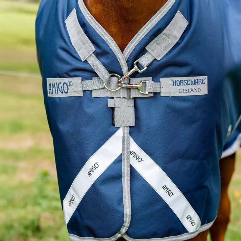 Couverture cheval extérieur Amigo 1200D 100g Horseware marine gris