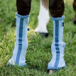 Guêtres anti-mouche anti-UV cheval Fly Boot Horseware lot de 2 bleu chiné