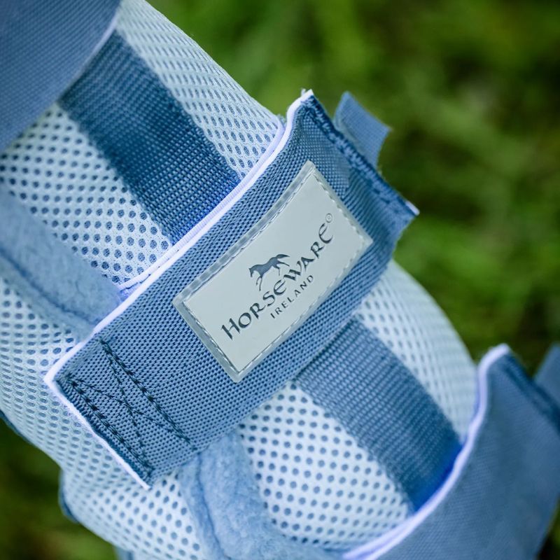 Guêtres anti-mouche anti-UV cheval Fly Boot Horseware lot de 2 bleu chiné