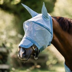 Masque anti-mouche cheval Rambo arceau Horseware ciel bleu
