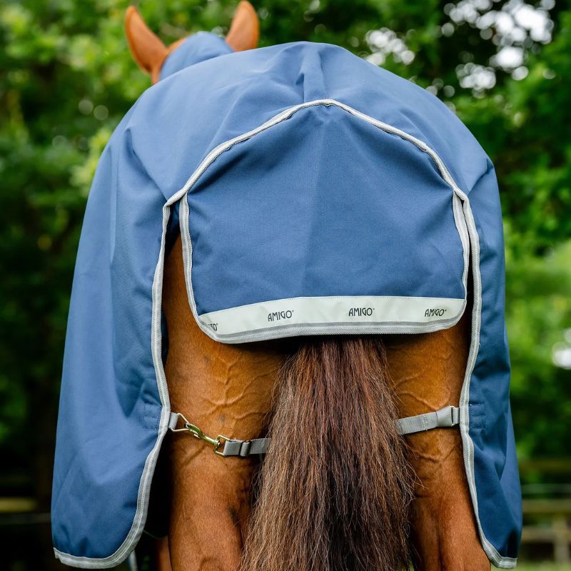 Couverture cheval extérieur Amigo Bravo 12 Plus 1200D 0g Horseware marine gris