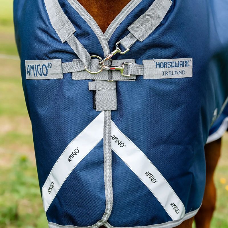 Couverture cheval extérieur Amigo Bravo 12 Plus 1200D 0g Horseware marine gris