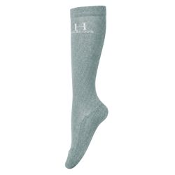Chaussettes équitation Happy Harcour lot de 2 gris vert