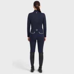 Polo équitation femme Claudia Harcour manches longues marine