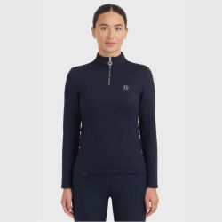 Polo équitation femme Claudia Harcour manches longues marine