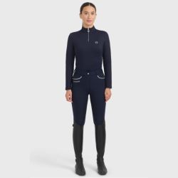 Polo équitation femme Claudia Harcour manches longues marine