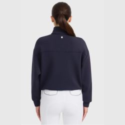 Sweat équitation femme Cassandre Harcour 1/2 zip marine