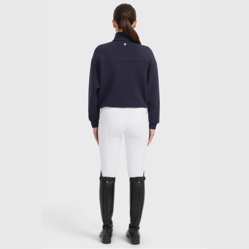 Sweat équitation femme Cassandre Harcour 1/2 zip marine