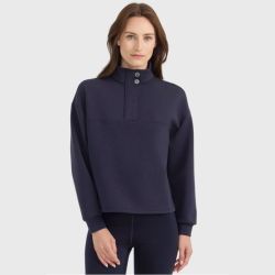 Sweat équitation femme Cassandre Harcour 1/2 zip marine