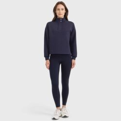 Sweat équitation femme Cassandre Harcour 1/2 zip marine
