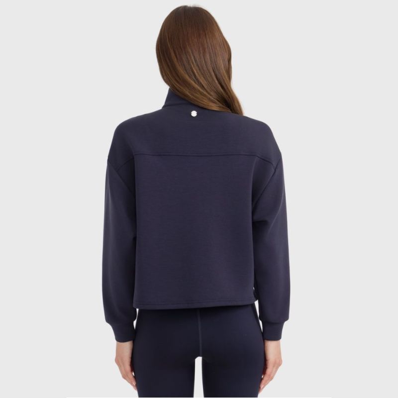 Sweat équitation femme Cassandre Harcour 1/2 zip marine
