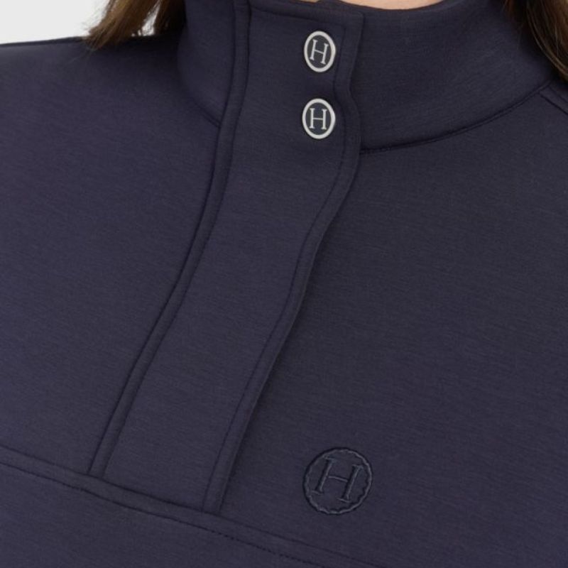 Sweat équitation femme Cassandre Harcour 1/2 zip marine
