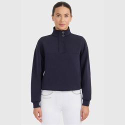 Sweat équitation femme Cassandre Harcour 1/2 zip marine