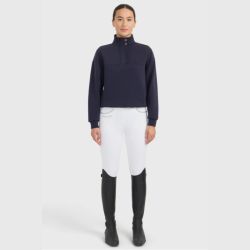 Sweat équitation femme Cassandre Harcour 1/2 zip marine