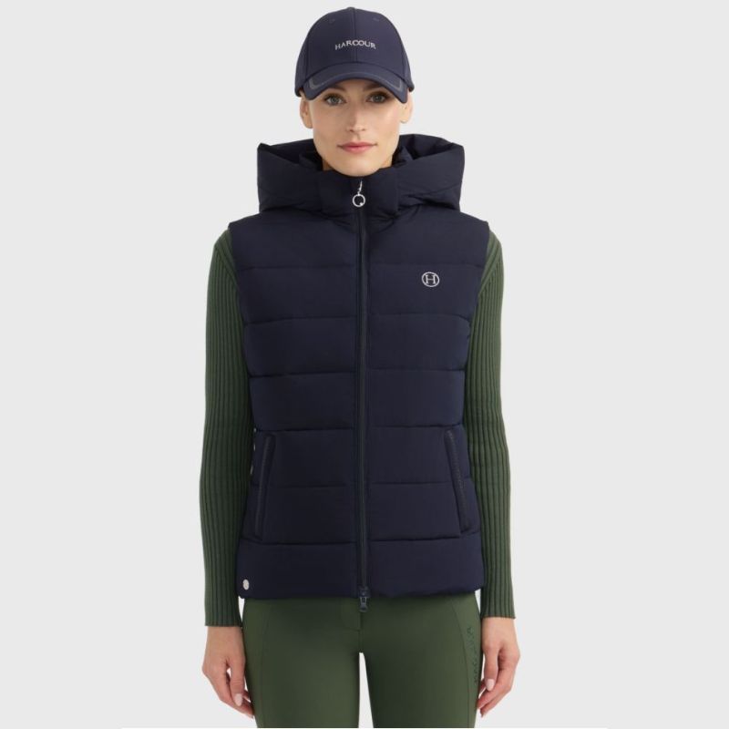 Gilet équitation femme sans manches Cinderella Harcour marine