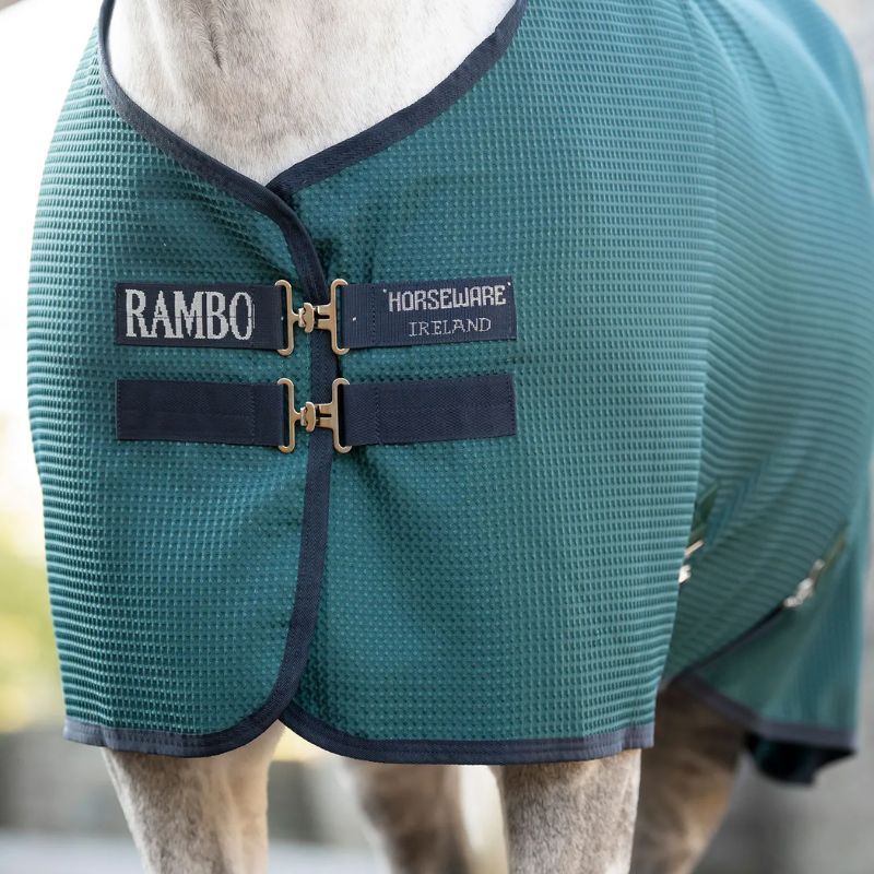 Séchante cheval Horseware Rambo Techni Waffle Cooler vert marine