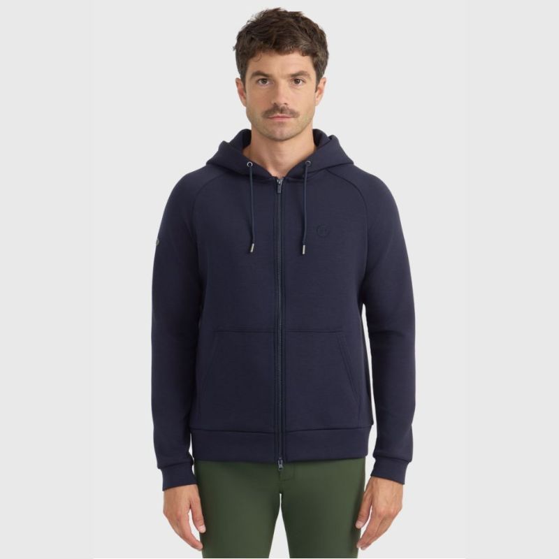 Sweat équitation homme technique zippé Connor Harcour marine