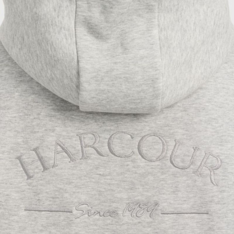 Sweat équitation femme à capuche Charlie Harcour gris chiné