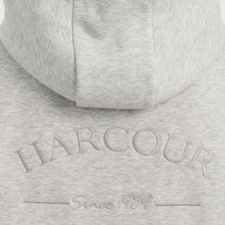 Sweat équitation femme à capuche Charlie Harcour gris chiné
