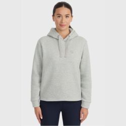 Sweat équitation femme à capuche Charlie Harcour gris chiné