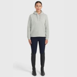 Sweat équitation femme à capuche Charlie Harcour gris chiné