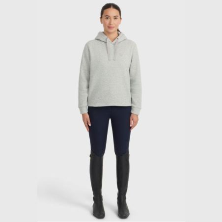 Sweat équitation femme à capuche Charlie Harcour gris chiné