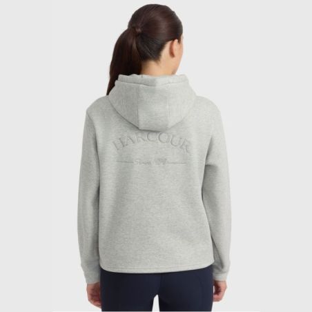 Sweat équitation femme à capuche Charlie Harcour gris chiné