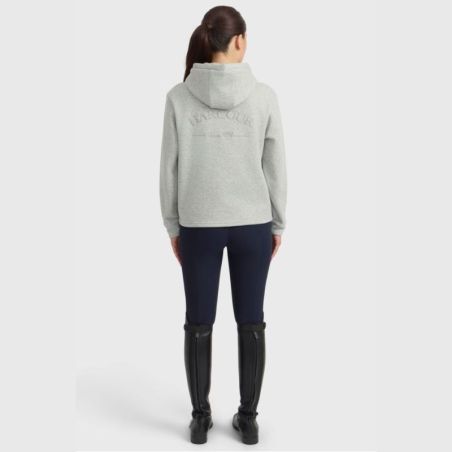 Sweat équitation femme à capuche Charlie Harcour gris chiné