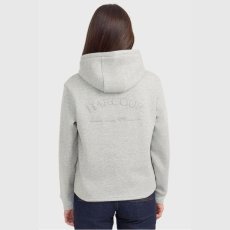 Sweat équitation femme à capuche Charlie Harcour gris chiné