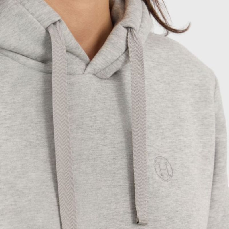 Sweat équitation femme à capuche Charlie Harcour gris chiné