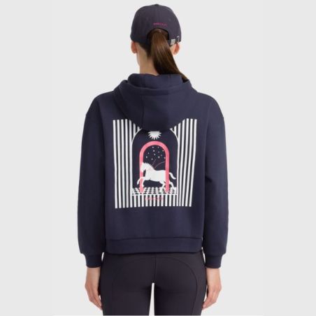 Sweat équitation femme Cœur Harcour marine