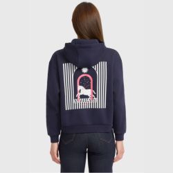 Sweat équitation femme Cœur Harcour marine