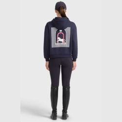 Sweat équitation femme Cœur Harcour marine