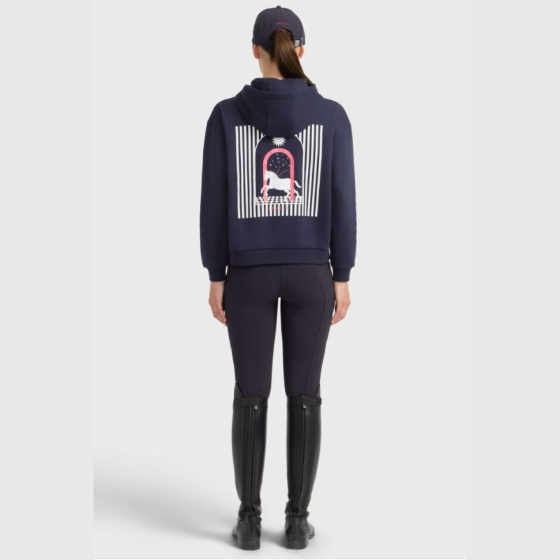 Sweat équitation femme Cœur Harcour marine