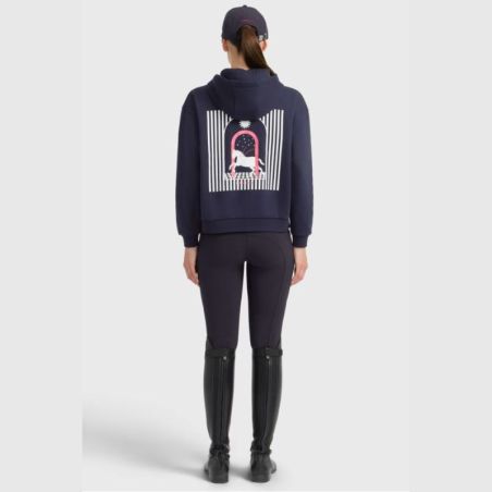 Sweat équitation femme Cœur Harcour marine