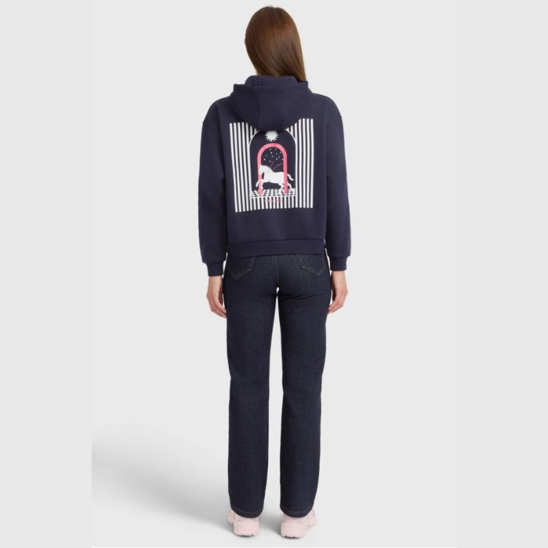 Sweat équitation femme Cœur Harcour marine