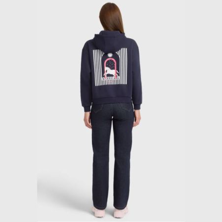 Sweat équitation femme Cœur Harcour marine