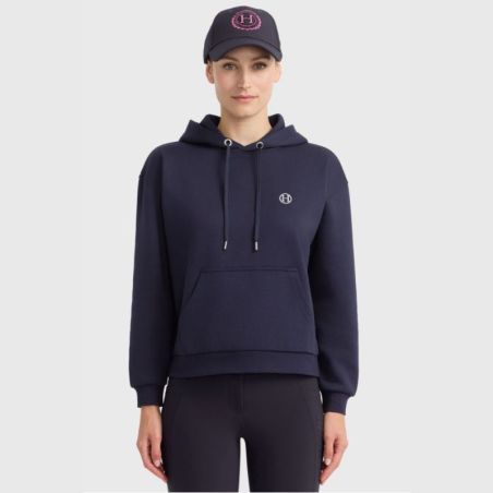 Sweat équitation femme Cœur Harcour marine