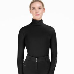T-shirt équitation femme col roulé Trento ELT noir