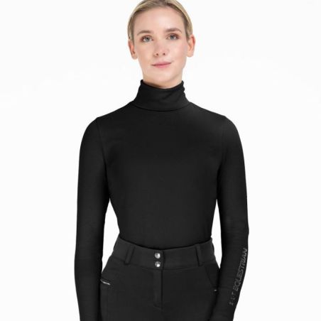 T-shirt équitation femme col roulé Trento ELT noir
