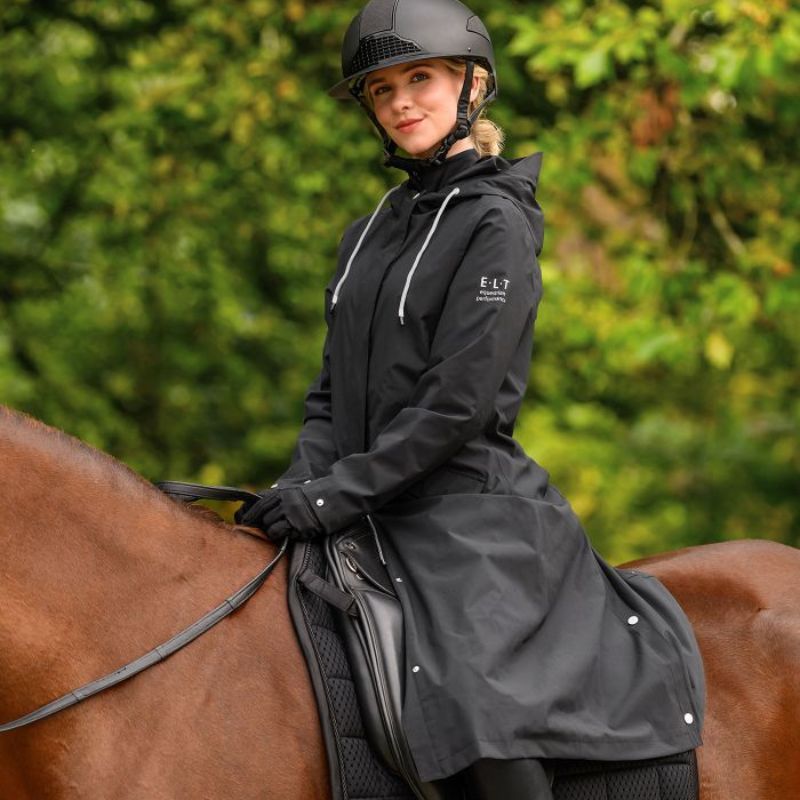 Manteau équitation femme imperméable Performance ELT noir